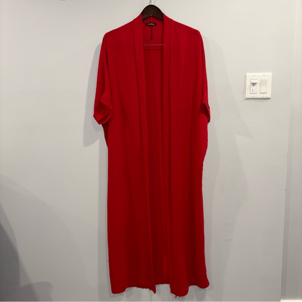 Boohoo Vibrant Red Open Cover up